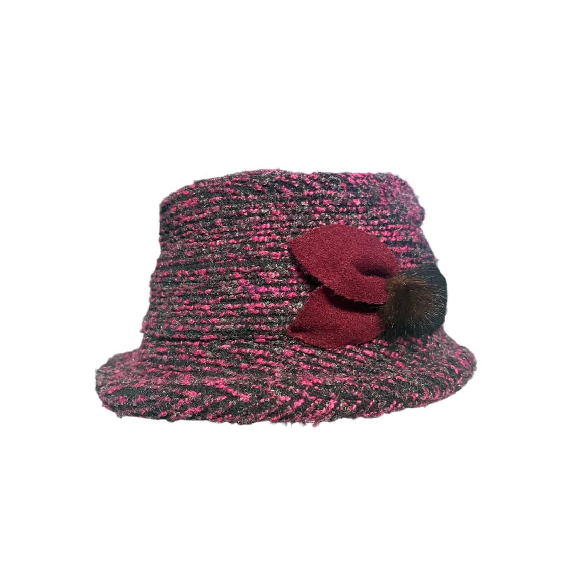 빈티지 모리걸 레노마 핑크컬러믹스 벙거지 모자 상품이미지2