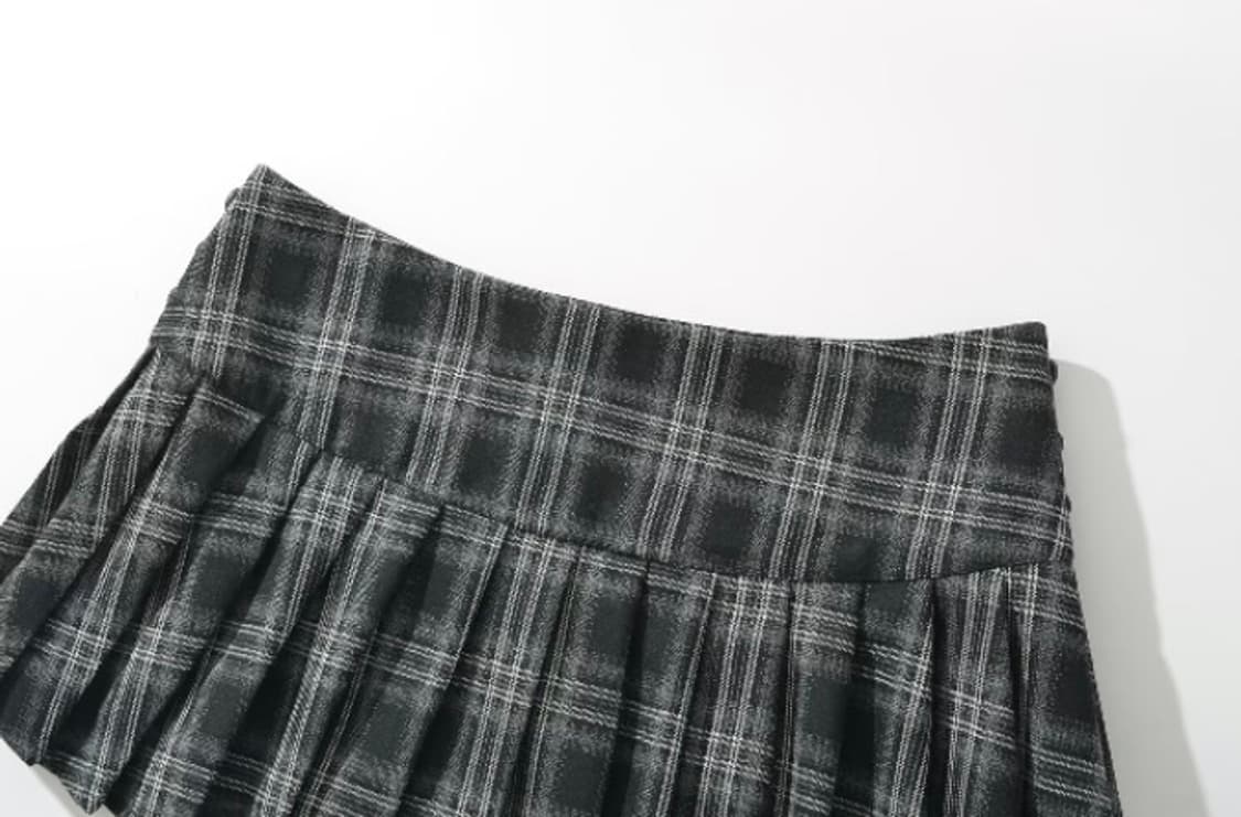 프레피 체크 미니스커트 상품이미지3