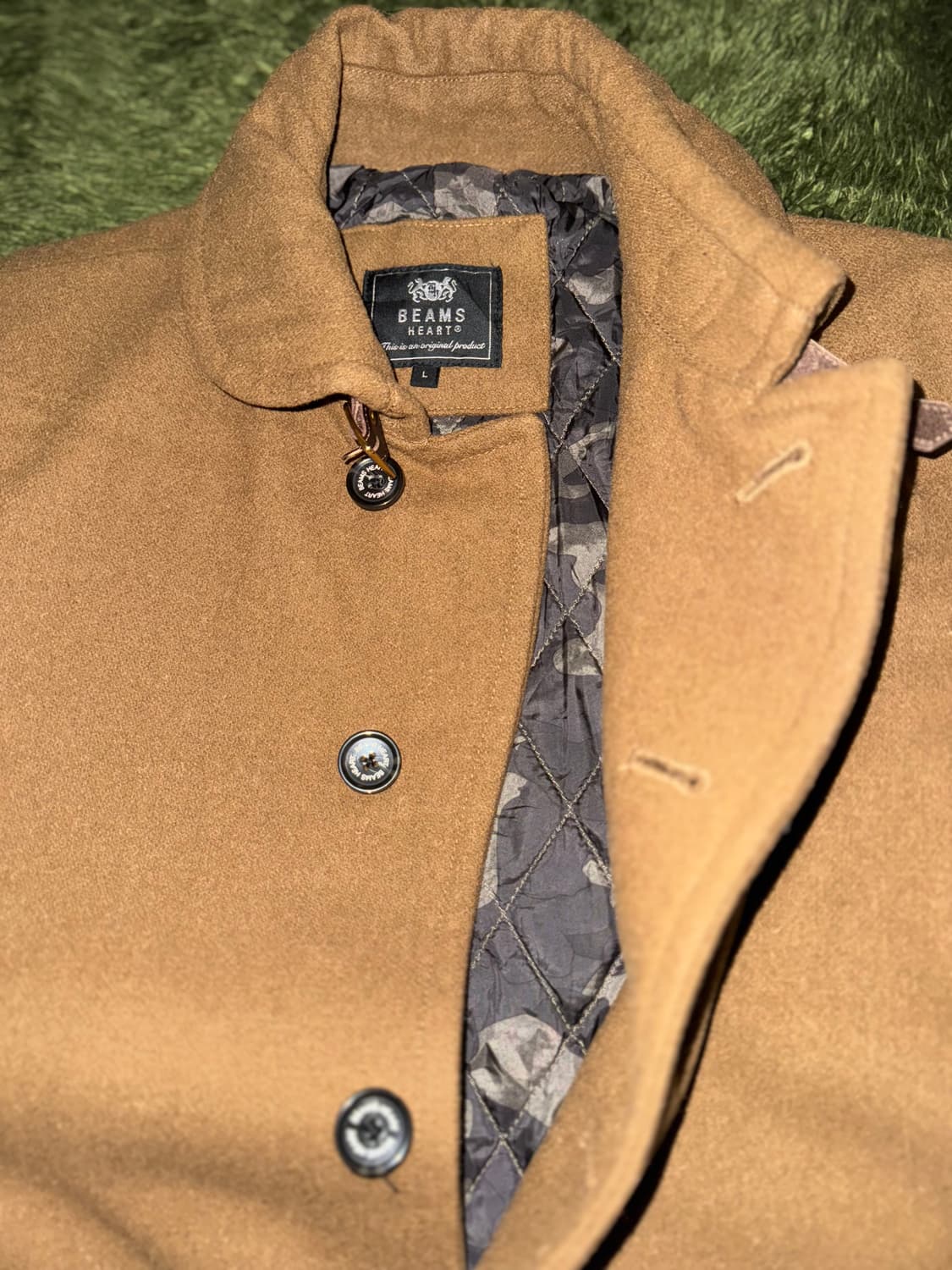[L] Beams Heart 빔즈 하트 라운드 컷 퀼티드 하프 코트 자켓 상품이미지4