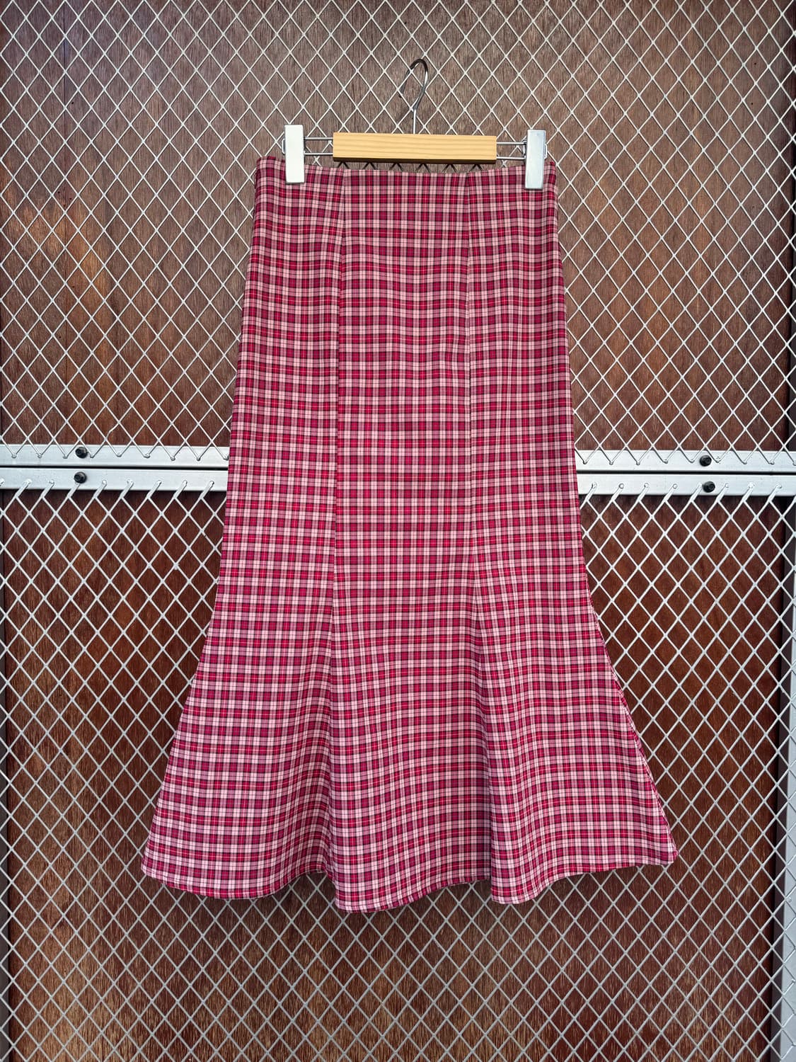 유어네임히얼 설렘이 체크 머메이드 롱 스커트 S 문가영 착용 상품이미지6