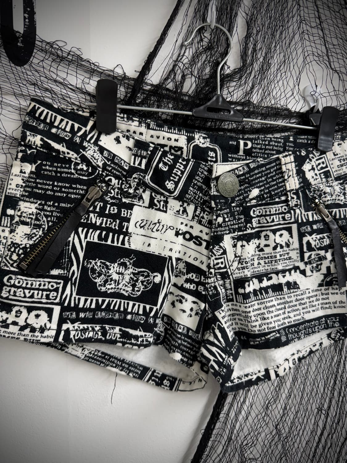 00s mood printing zipper shorts 상품이미지4