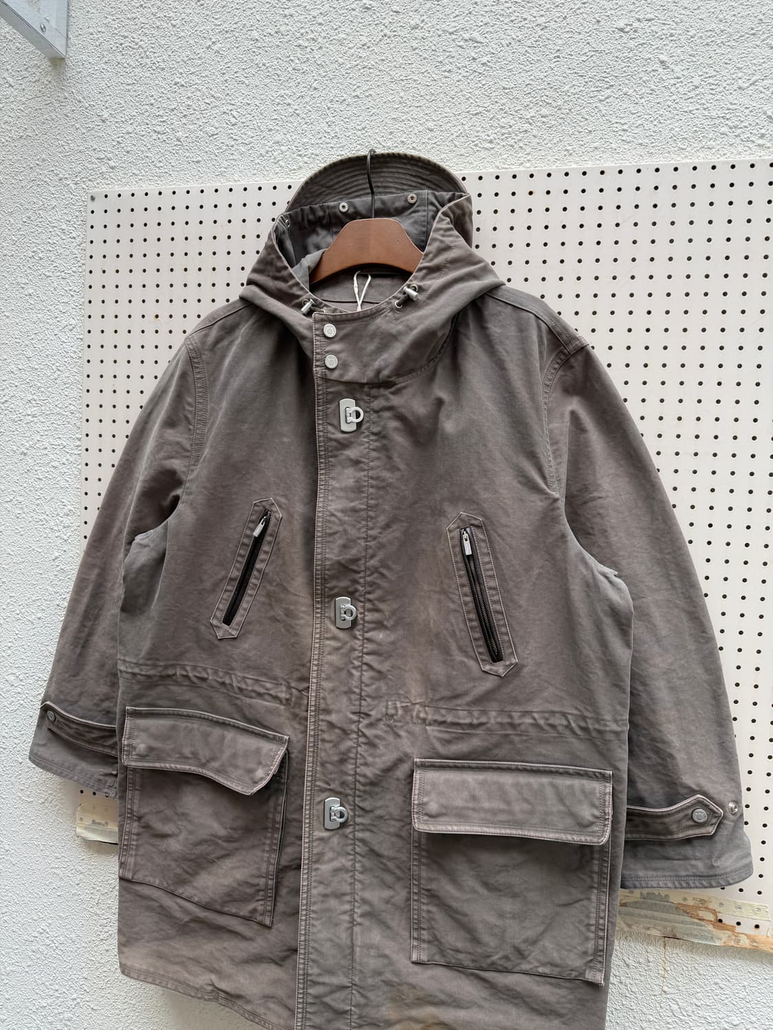 2000s SALVATORE FERRAGAMO 페레가모 몰스킨 후드파카 상품이미지3