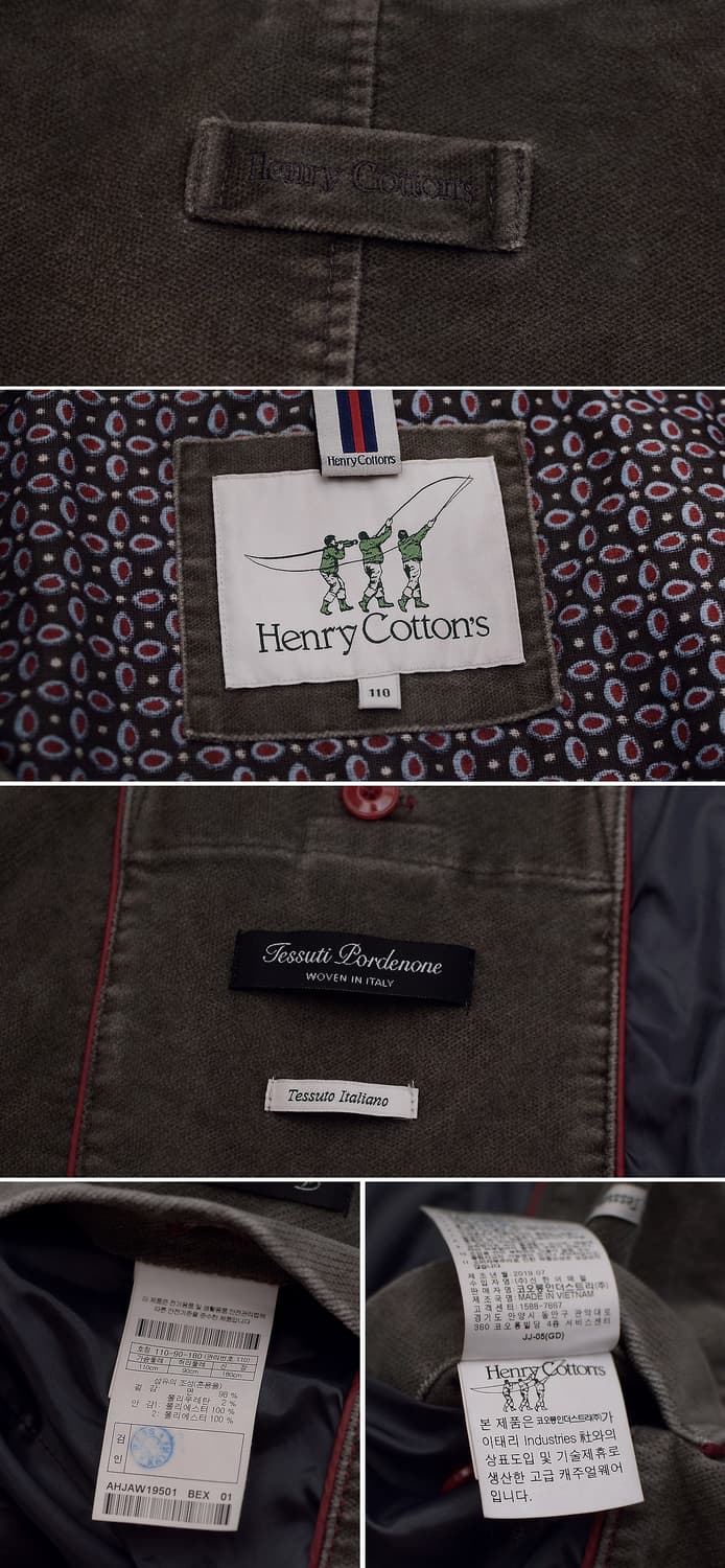 헨리코튼 이탈리안 몰스킨 코튼 가먼트다잉 카파 자켓 (105+) 상품이미지10