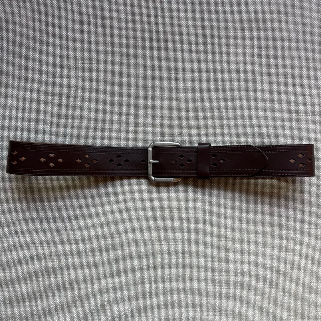 [33-35]USA OLD NAVY 브라운 이탈리안 레더 펀칭카빙 벨트 상품이미지2