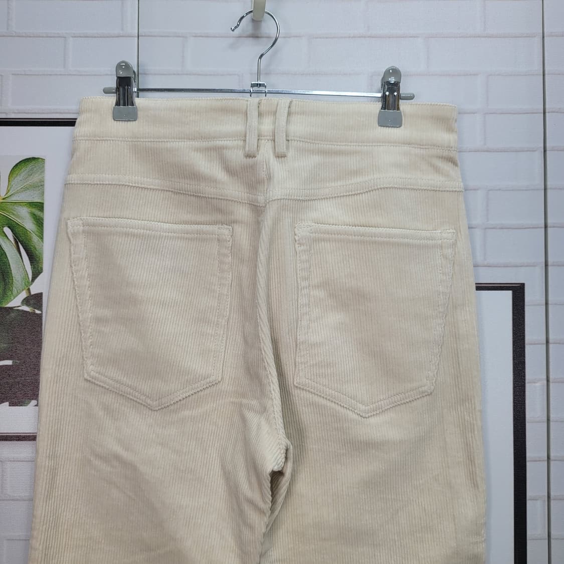 한섬 타임 골지 벨벳 팬츠 바지 슬랙스 베이지 28사이즈 새상품급 상품이미지6