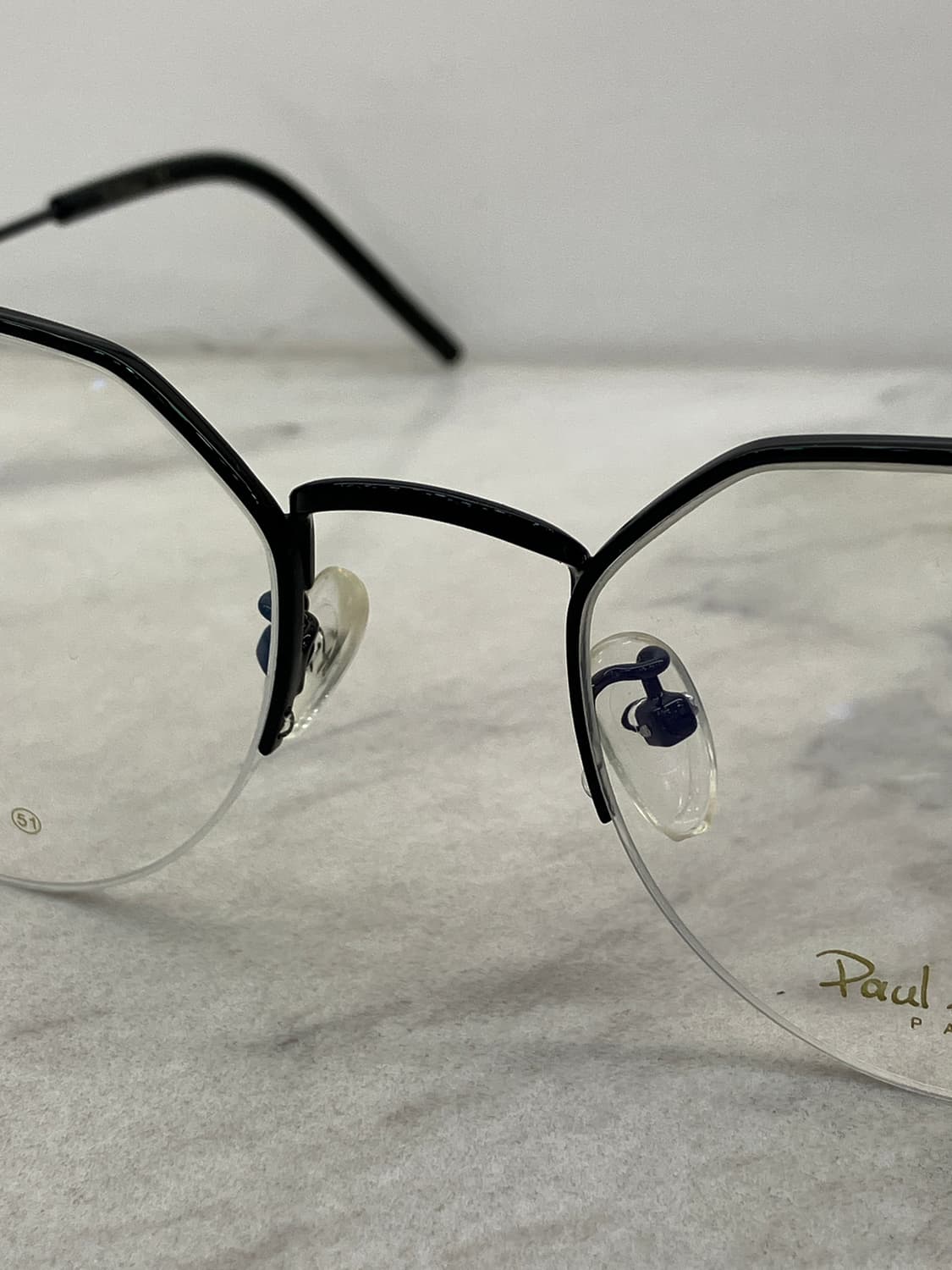 B40 폴 휴먼 Paul hueman 블랙 라운드 반무테 안경 상품이미지5
