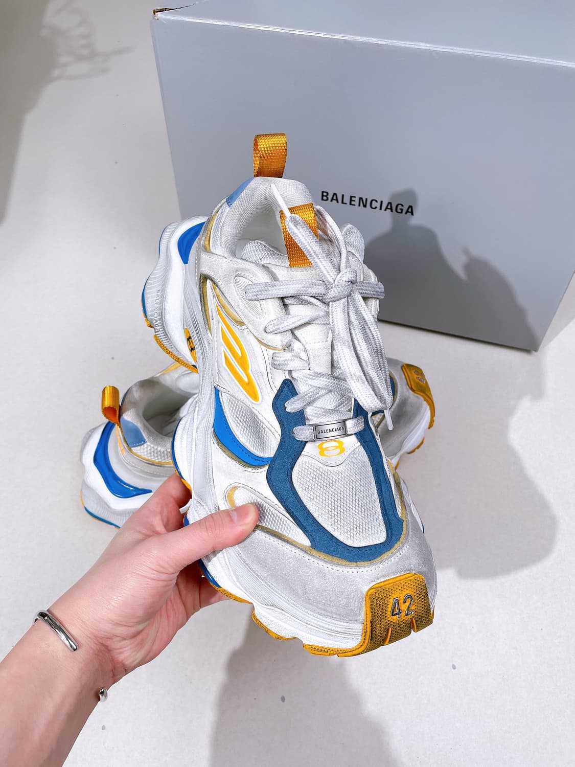 (정품/새상품) 발렌시아가 카고 스니커즈 오렌지 블루 상품이미지1