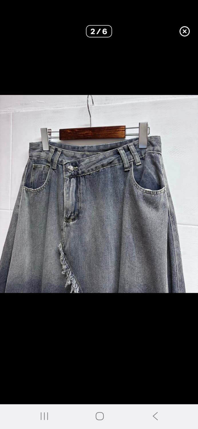 (마지막특가) 일본빈티지 데님 패치웍 데미지 그런지 히피 롱스커트 상품이미지2