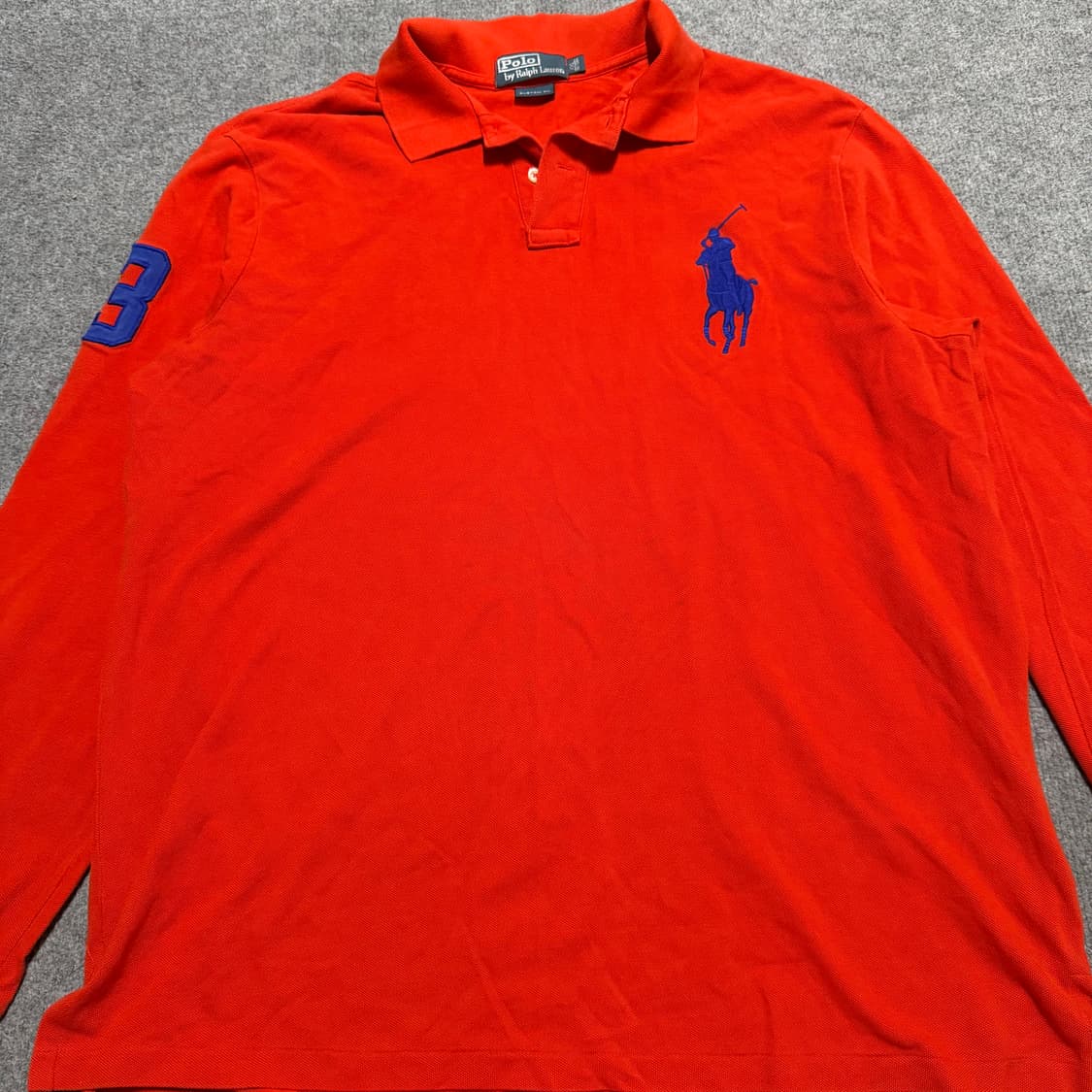 폴로 랄프로렌 레드 카라 긴팔티 2XL 상품이미지2