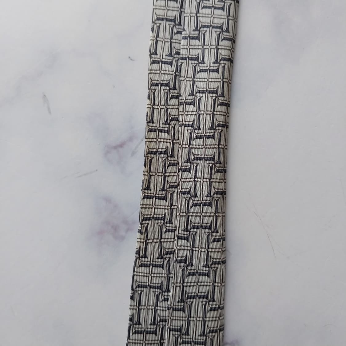 에르메스 실크 그레이 H패턴 넥타이 9.3cm B등급 k2455 상품이미지10