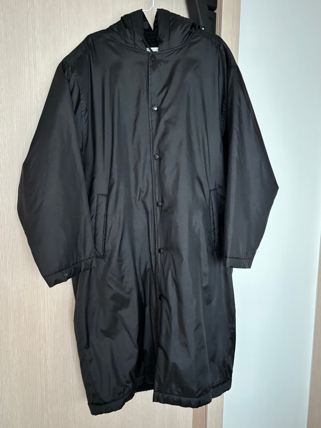 꼼데가르송 CDG 보아 라인드 오버 코트 블랙 상품이미지4