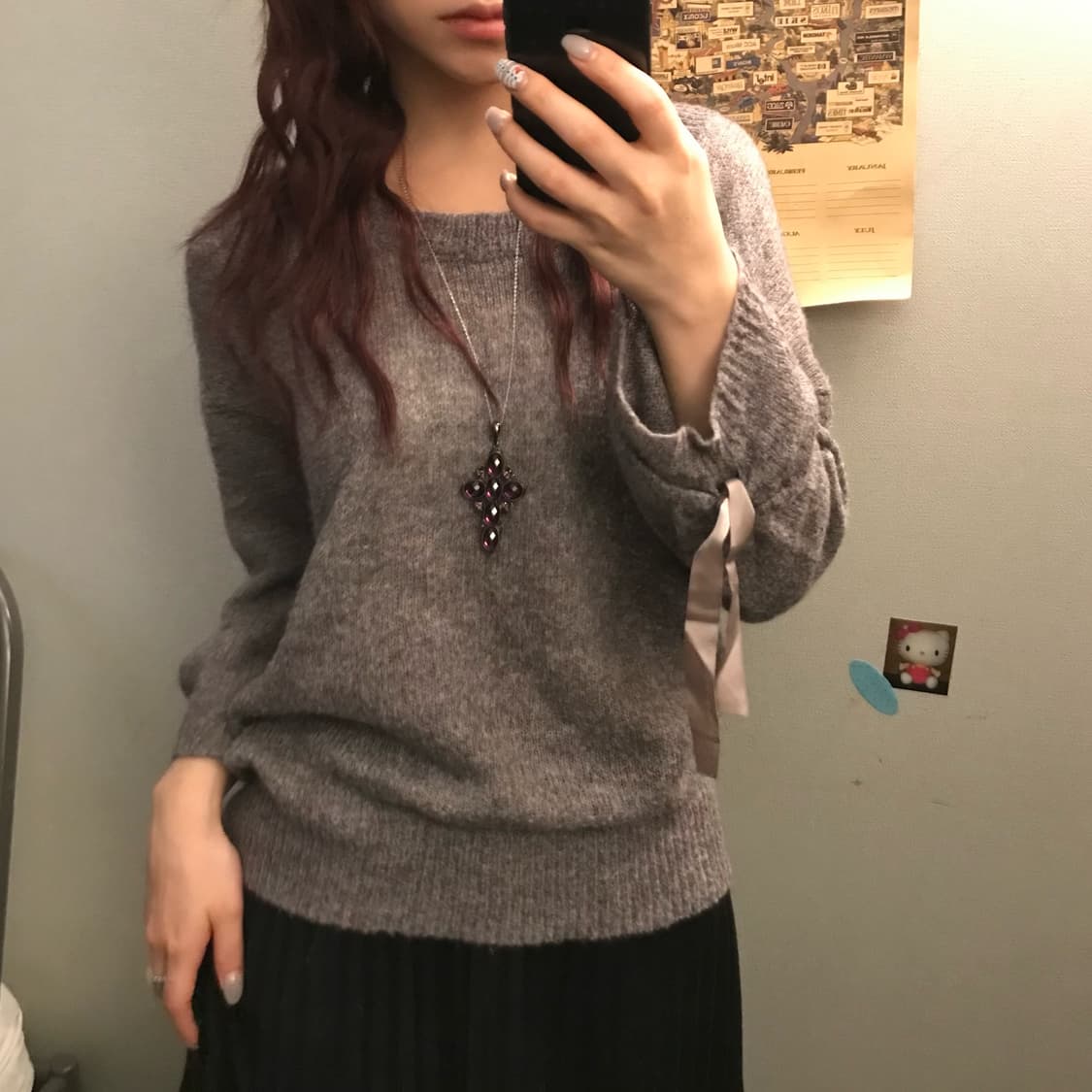 Olive des Olive 올리브데올리브 하구미 라떼갸루 셔링 니트 상품이미지3