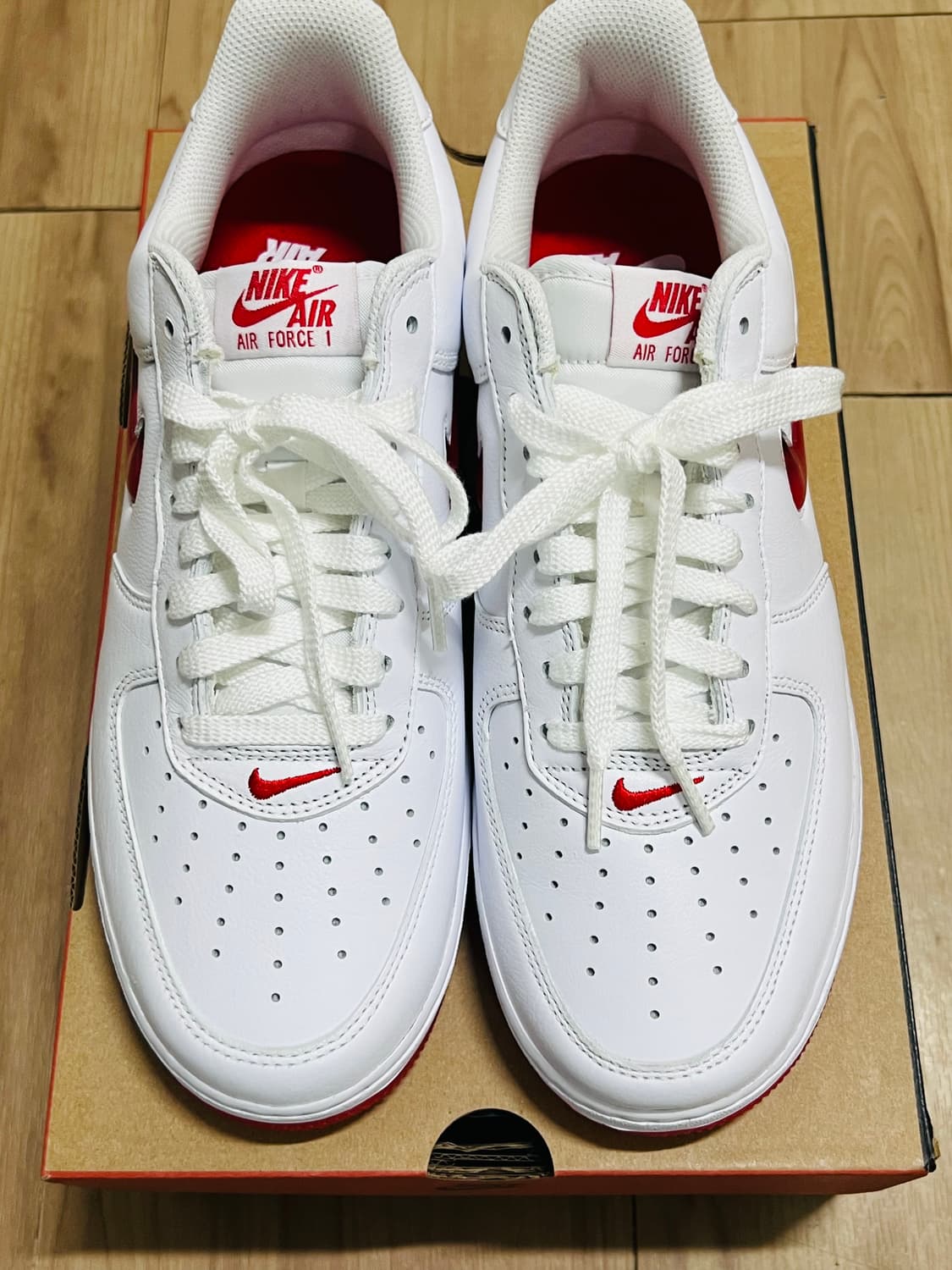 NIKE 나이키 에어포스1로우 화이트유니버시티레드 / 275 상품이미지5