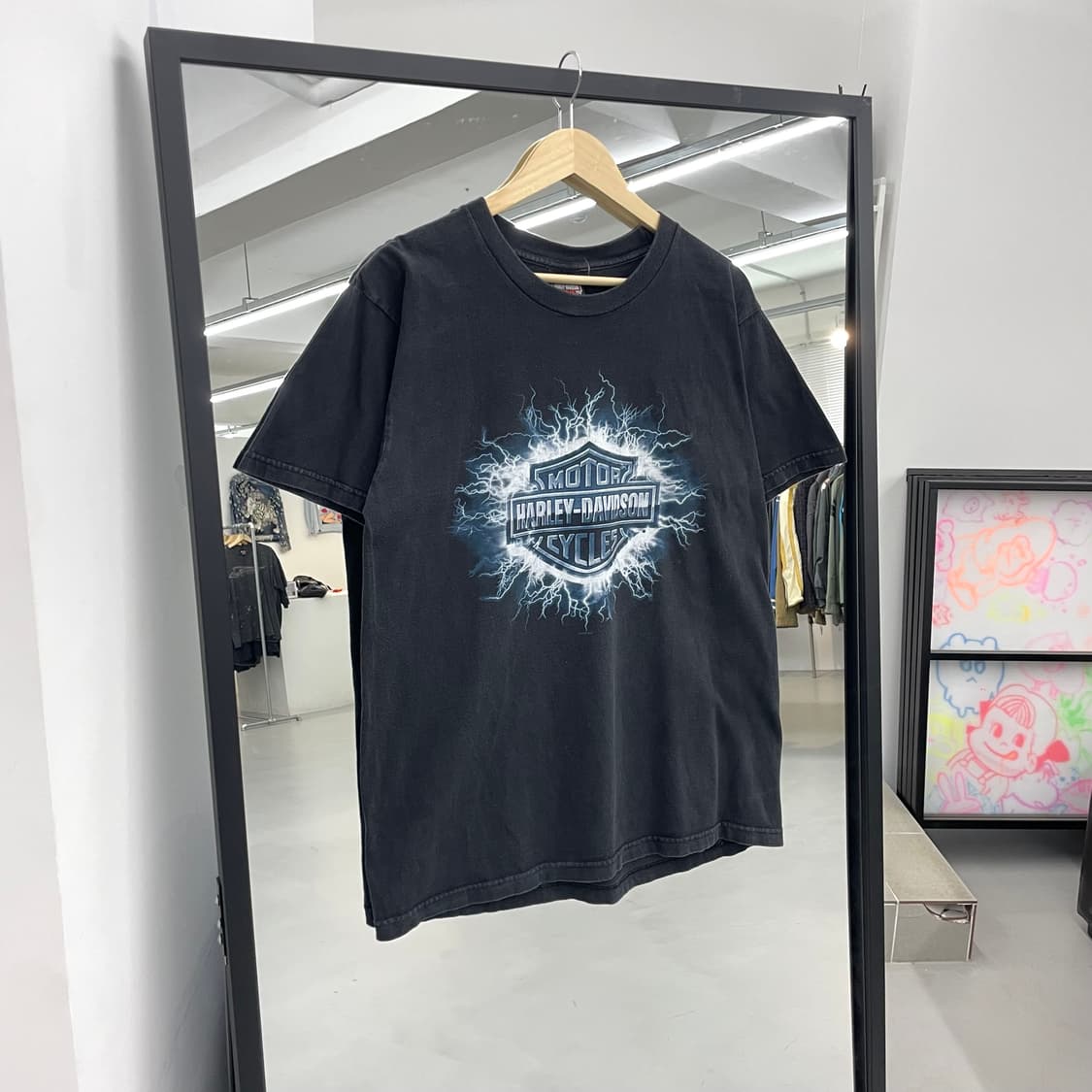 할리데이비슨 00s 라이트닝 번개 페이딩 빈티지 반팔 티셔츠 상품이미지2