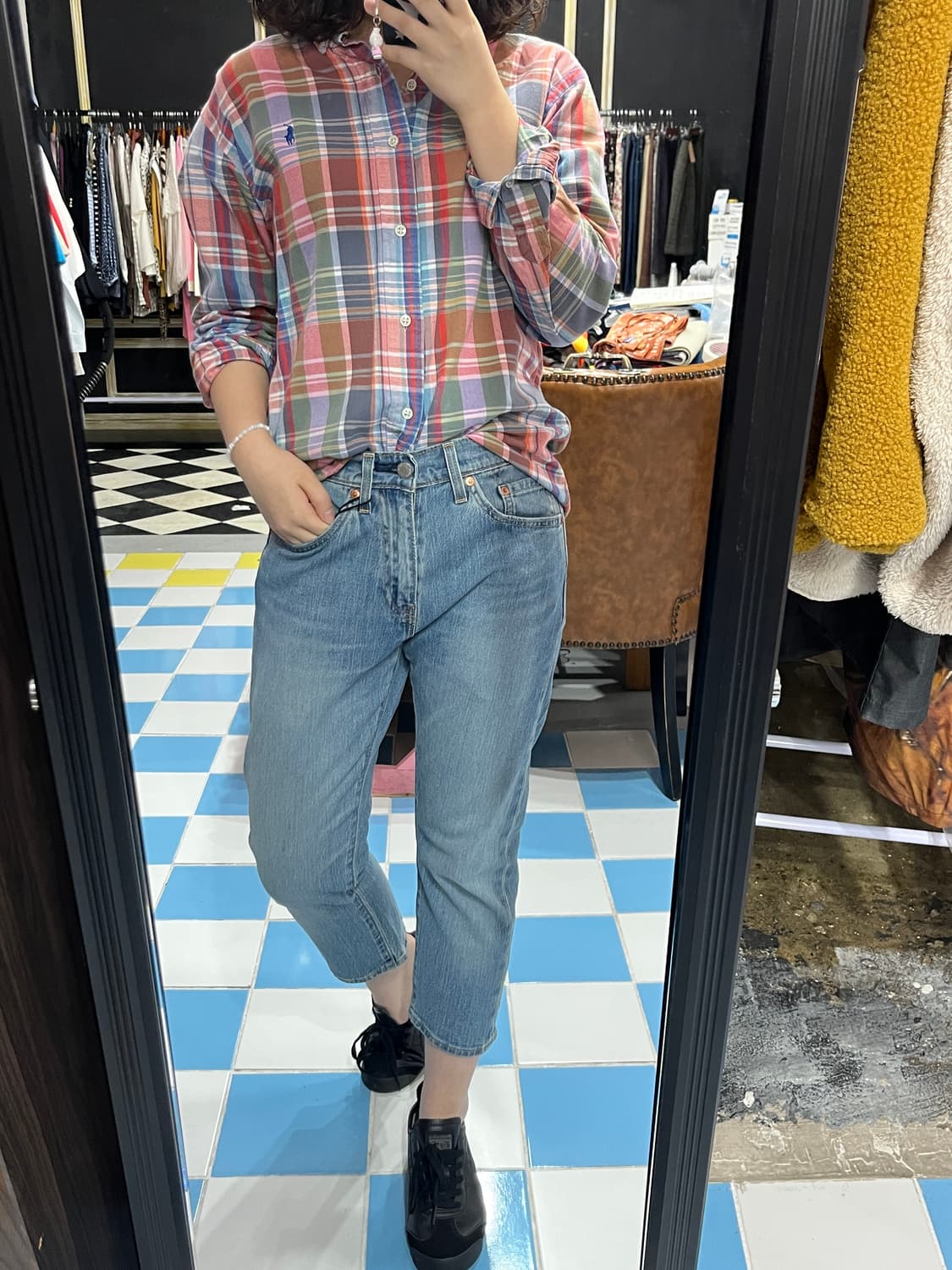 (새 상품) Levi’s 505 연청 8부 데님 상품이미지2