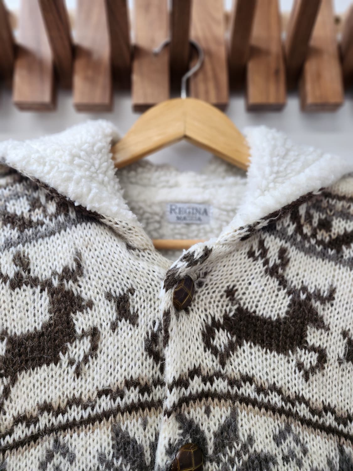 일본빈티지 눈꽃사슴후드스웨터 상품이미지2