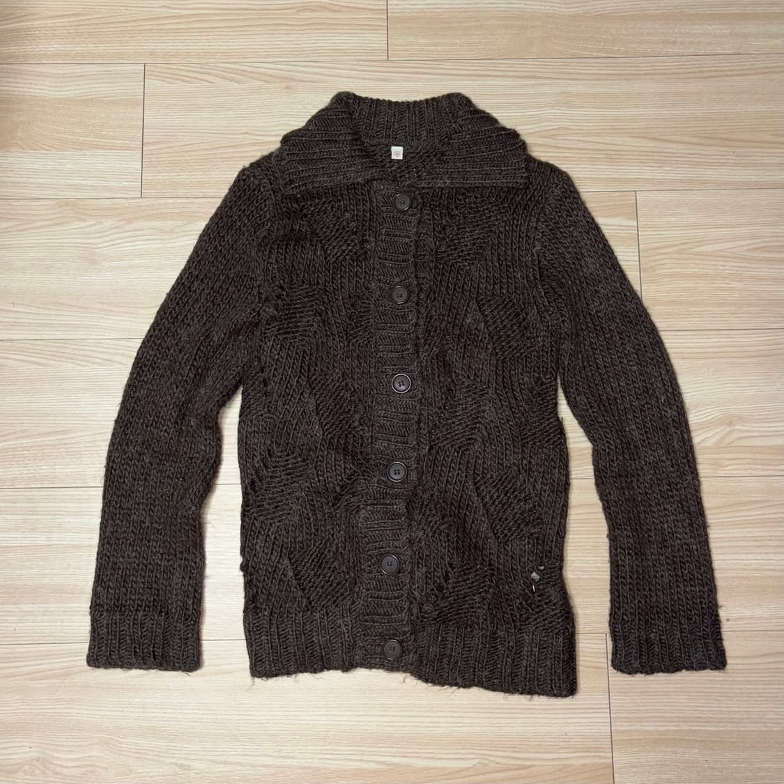 일본 유니클로 빈티지 펀칭 니트 가디건 상품이미지2