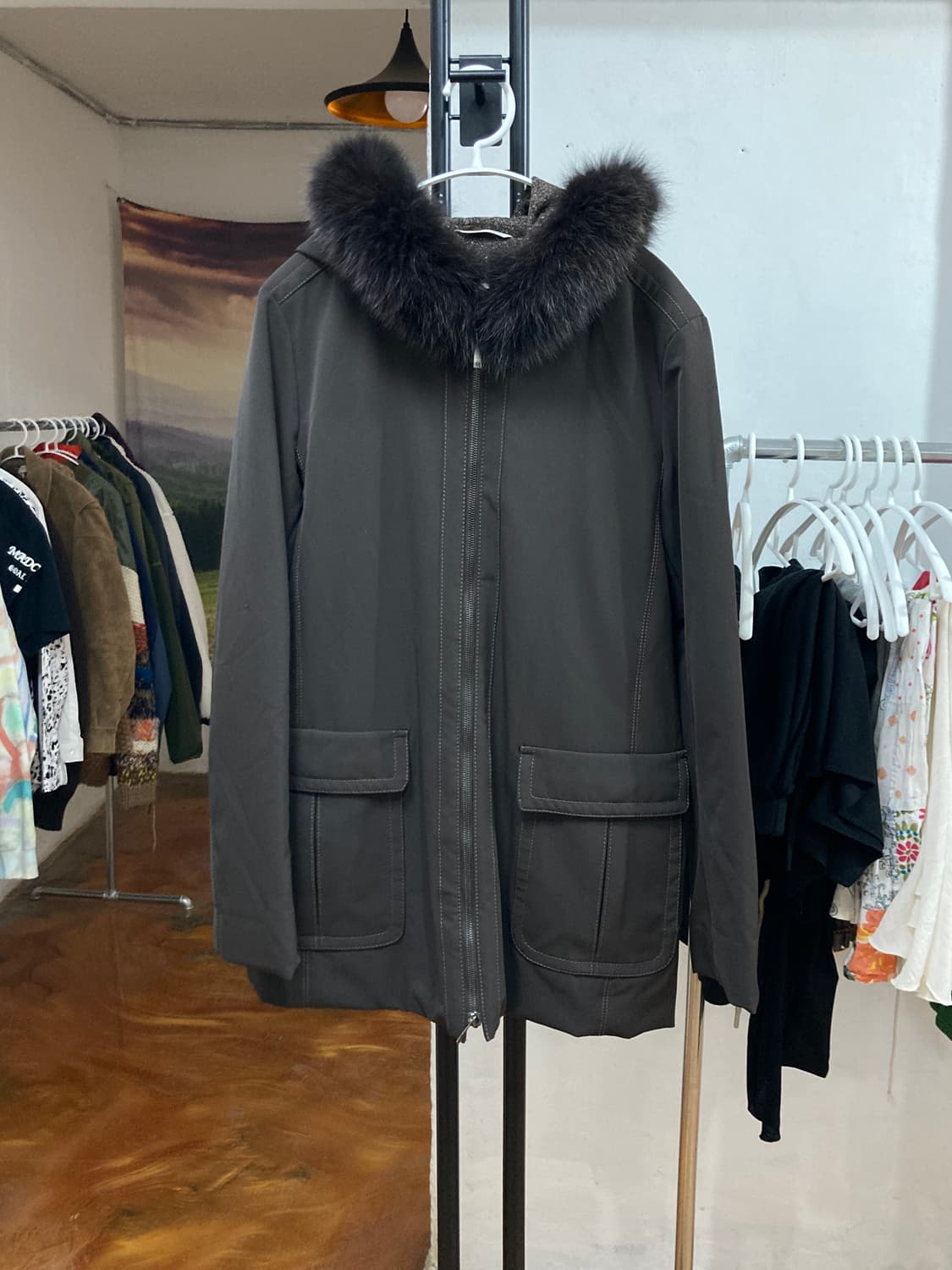 막스마라(Max Mara) 퍼 후드 패딩 코트 상품이미지1