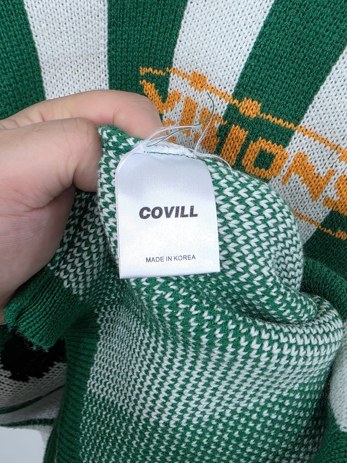 COVILL 스트라이프 니트 그린 상품이미지4