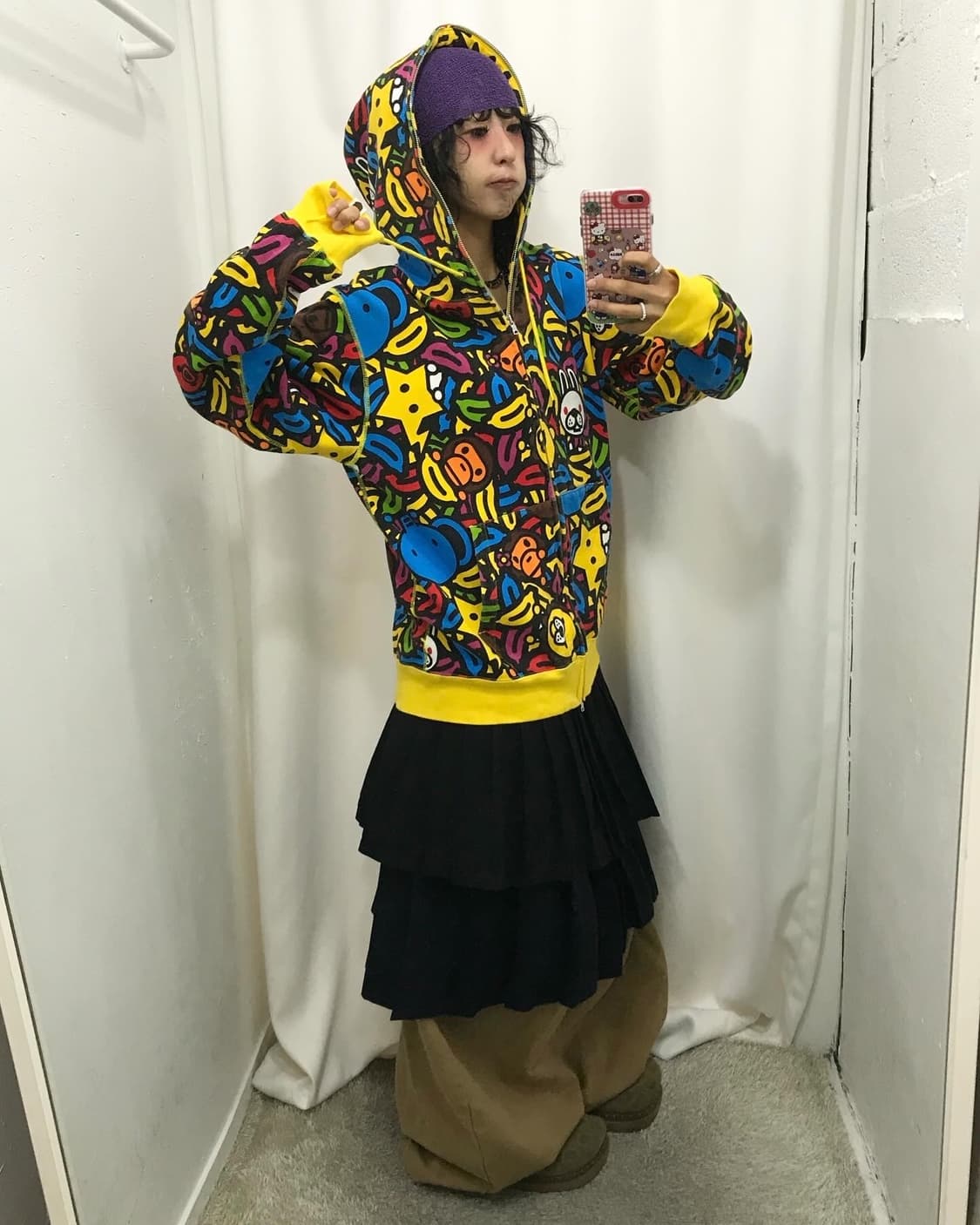 Bape Baby Milo Full Pattern Hood Zip-Up 상품이미지2