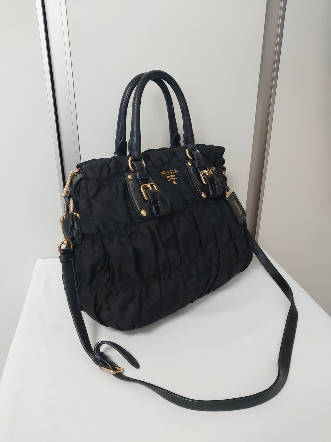 [정품] 프라다 BN1336 포코노 고프레 블랙 토트백 3-WAY 상품이미지4