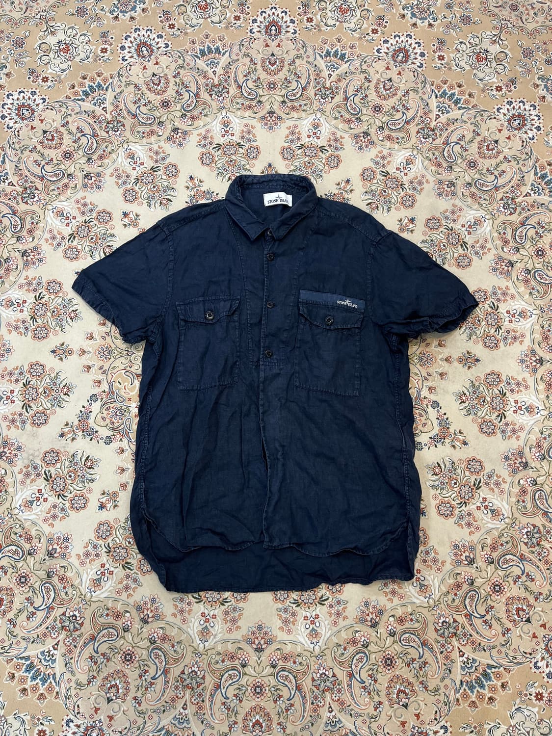 스톤아일랜드 15ss 린넨 블렌드 반팔 셔츠 상품이미지1