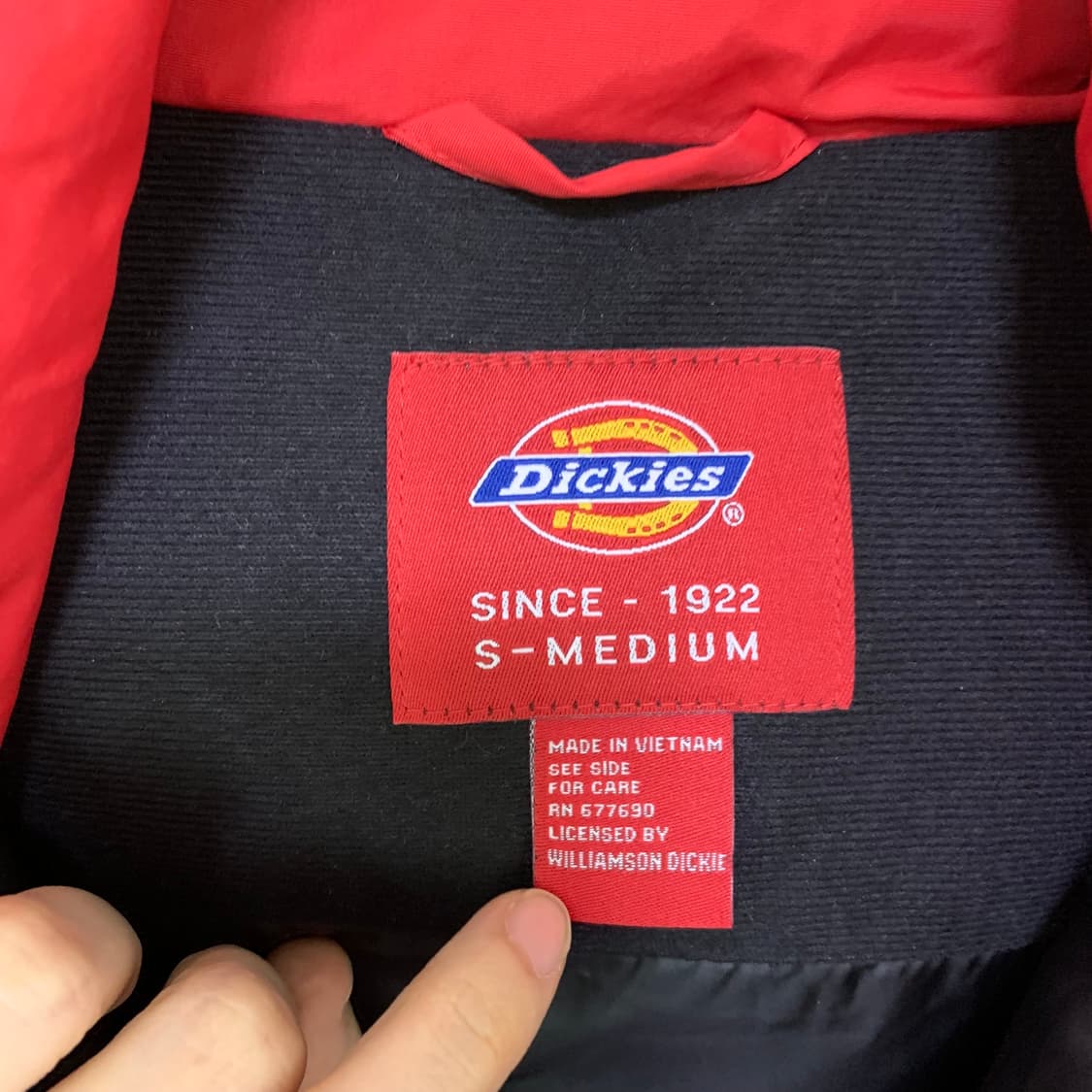디키즈 퍼 후드 패딩 점퍼 레드 S-M 빈티지 자켓 남녀공용 상품이미지4