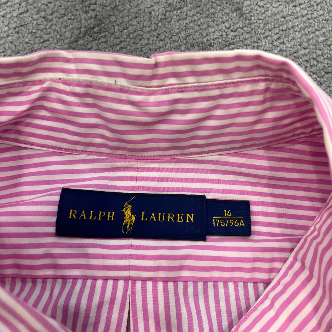 100 폴로 랄프로렌 스트라이프 셔츠 분홍색 상품이미지4