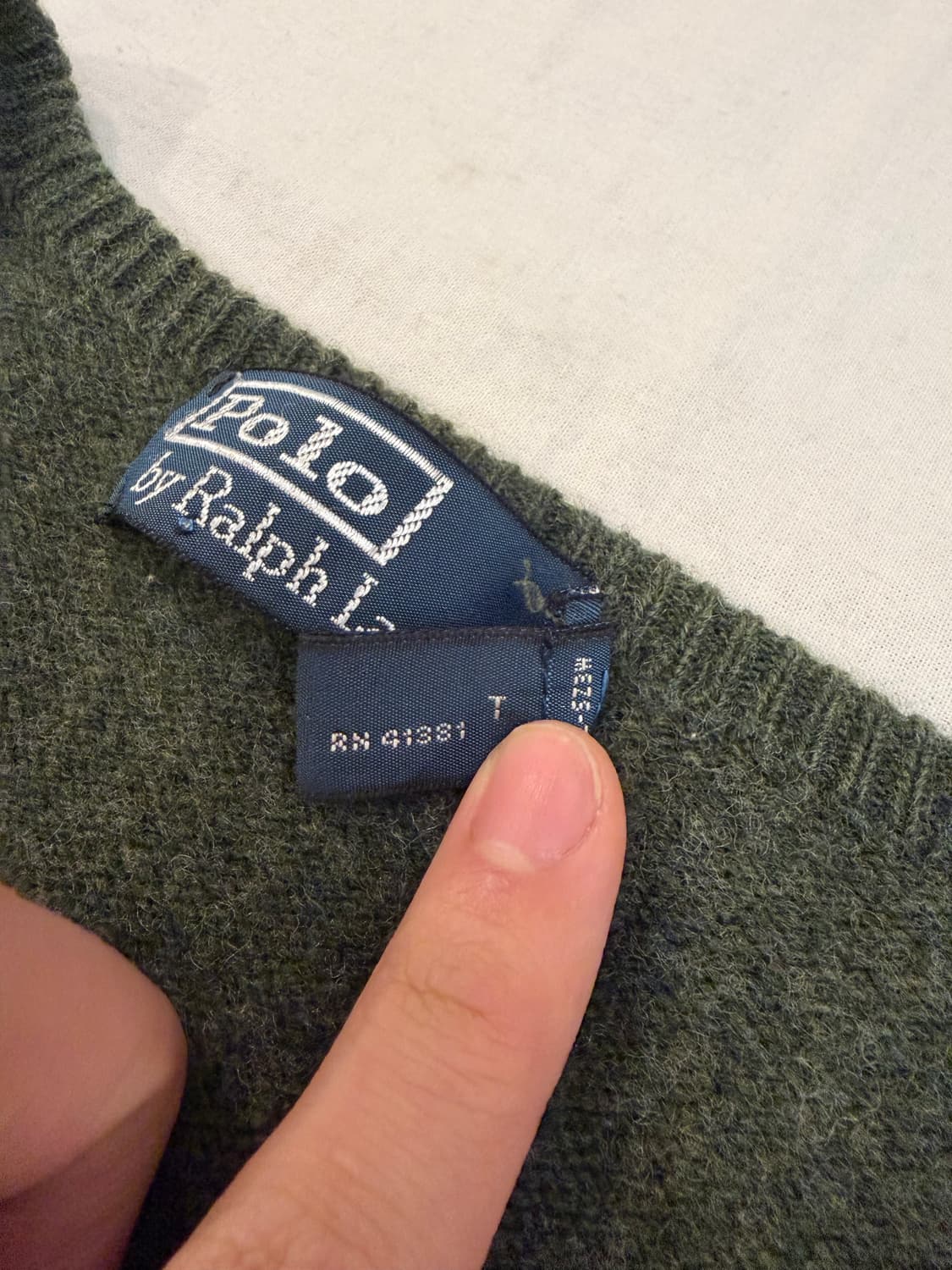 폴로 랄프로렌 딥 그린 말차맛 울 니트 상품이미지4