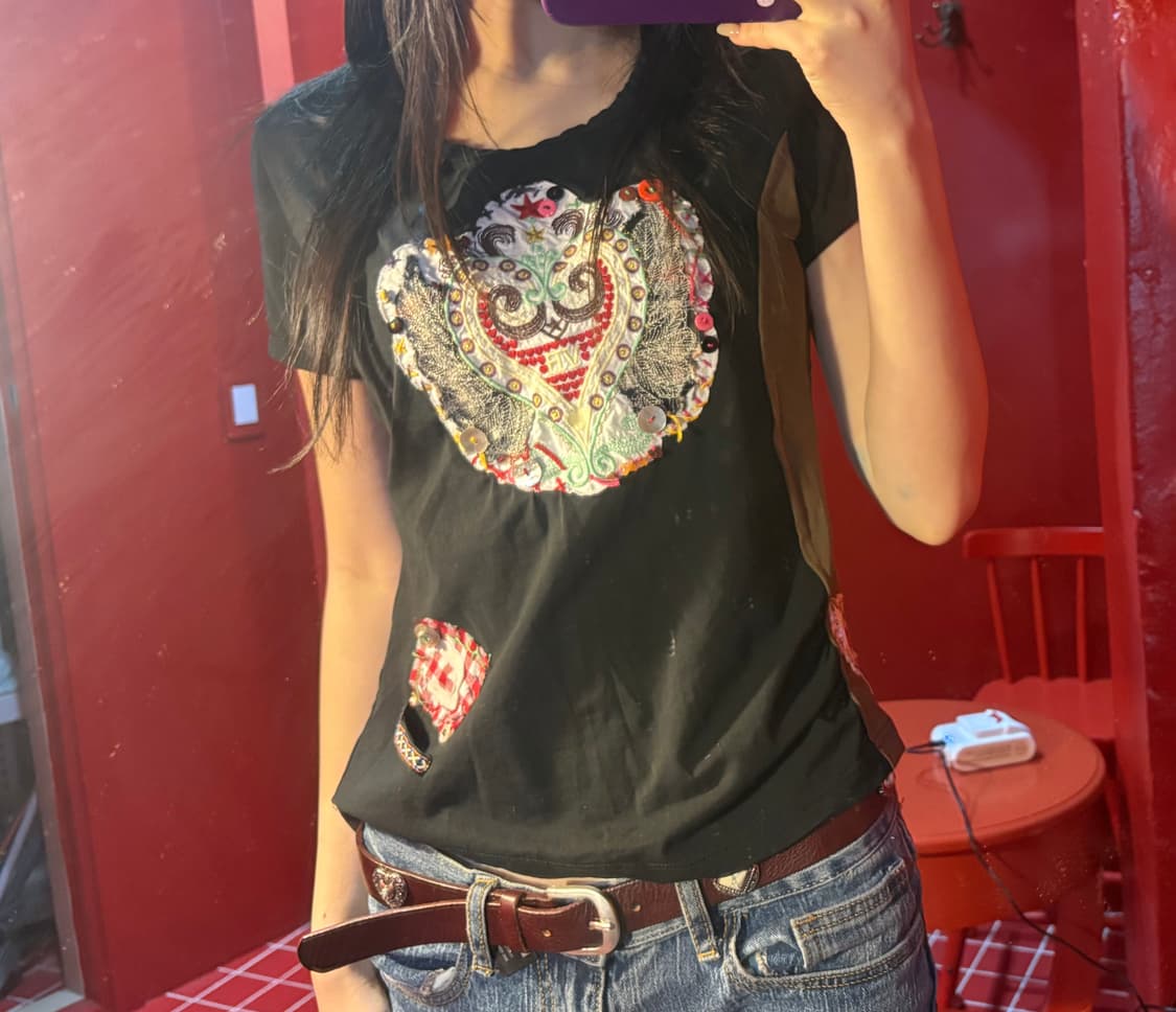 빈티지 패치 반팔 상품이미지1