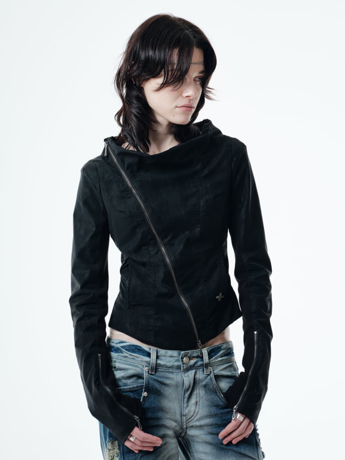 2000 아카이브스 KAEL DRAPED JACKET (BLACK) 상품이미지2