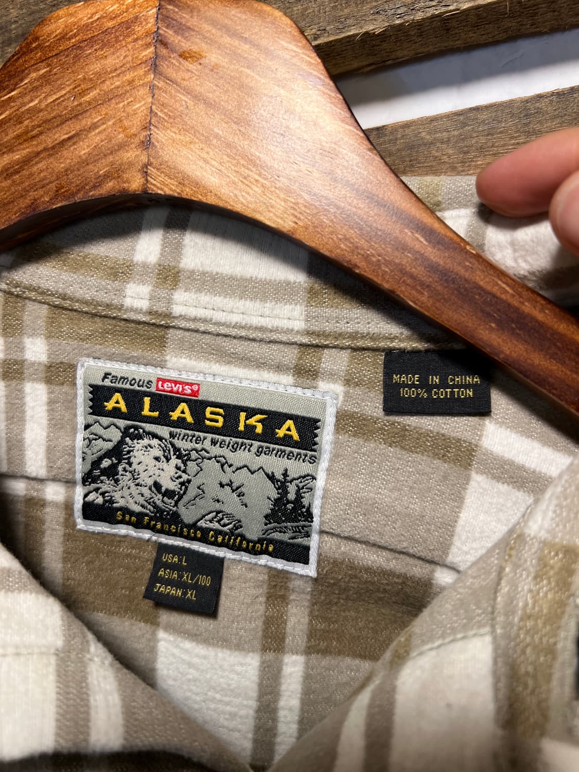[XL]리바이스 ALASKA 베이지 헤비웨이트 플란넬 셔츠 상품이미지2