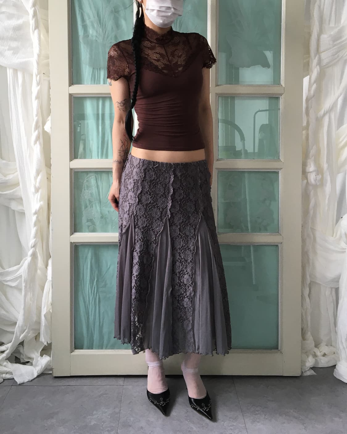 Lace flare layer skirt 상품이미지5