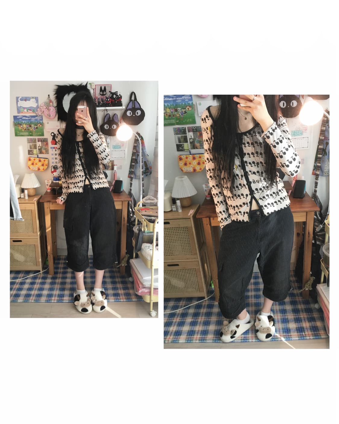 vintage pinstripe cargo pants black 상품이미지1