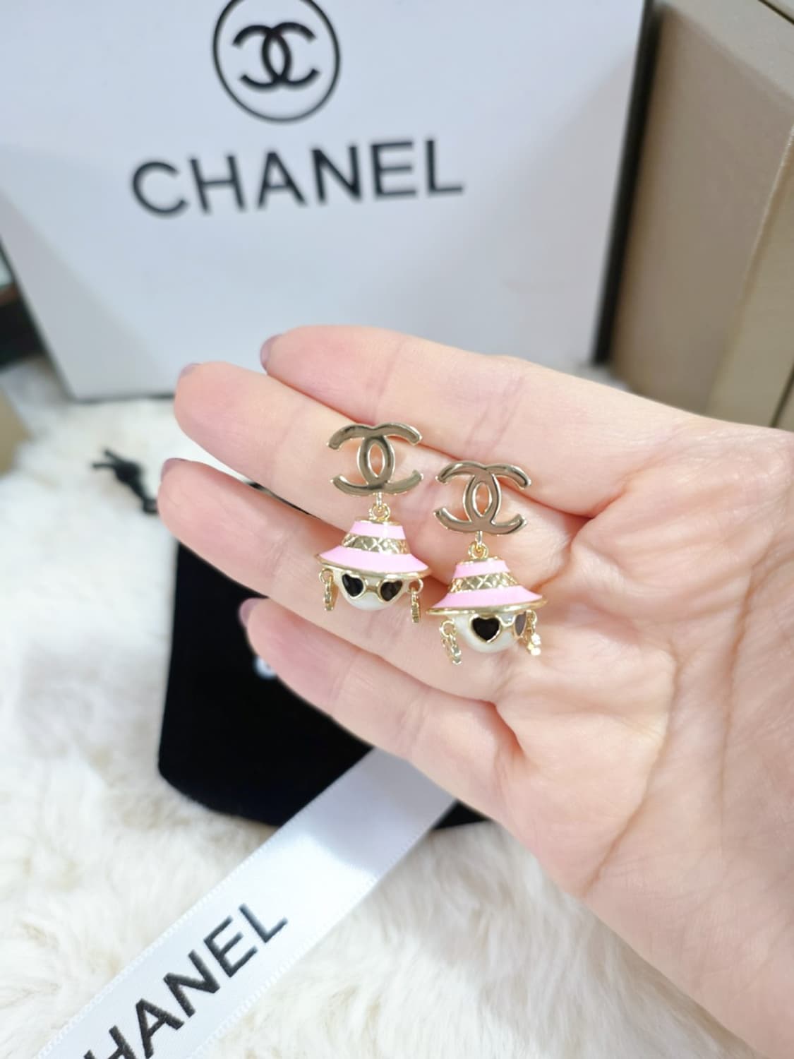 빈티지 핑크 샤넬 귀걸이 상품이미지10