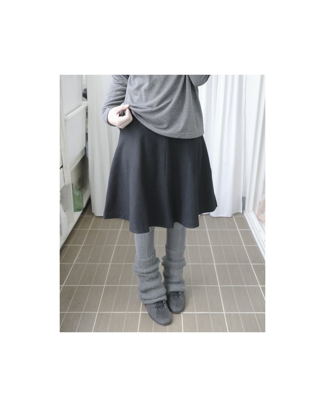 A-line black skirt  상품이미지1