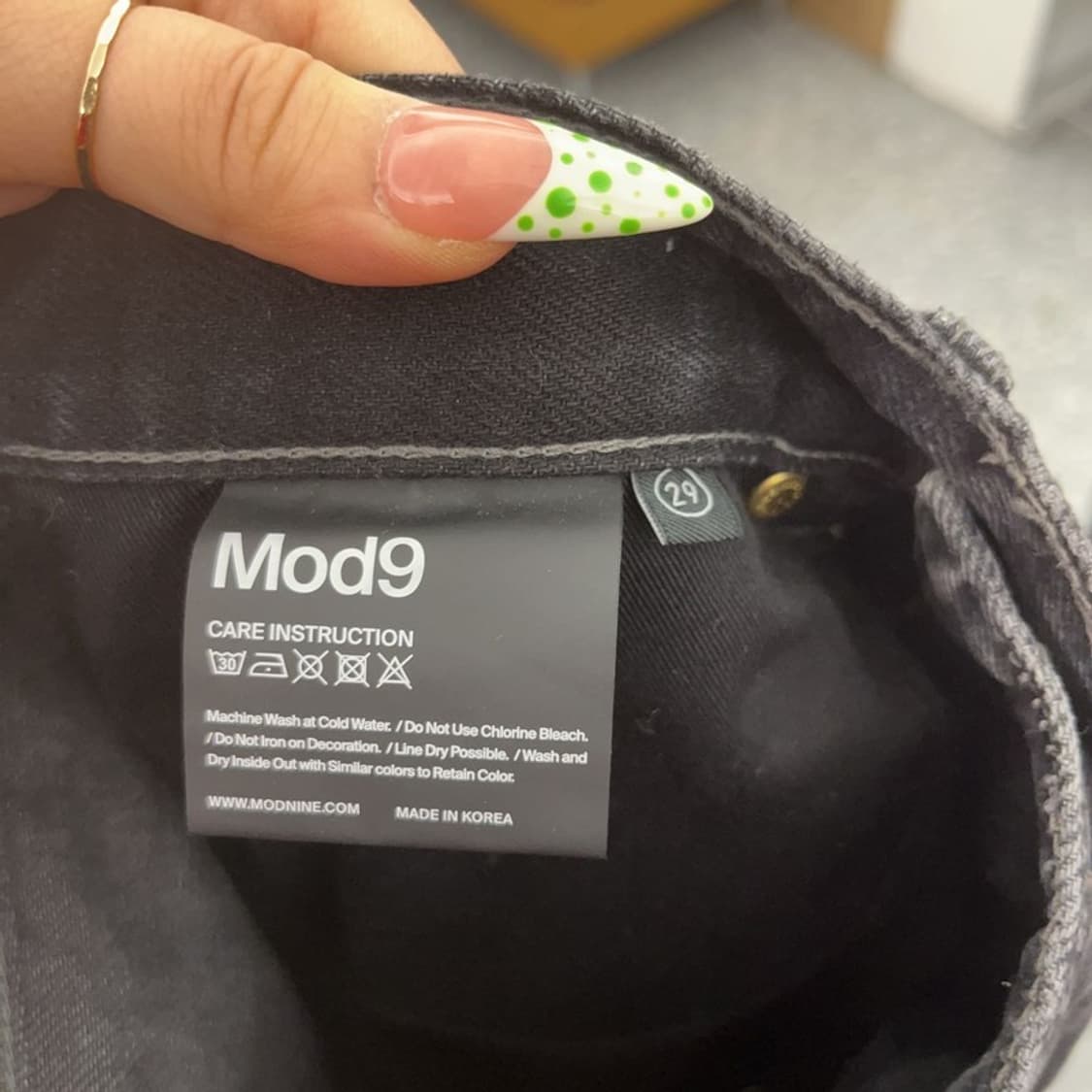 모드나인 키치 고양이패치 모던락시크 흑청 데님팬츠 29인치 C09253 상품이미지6