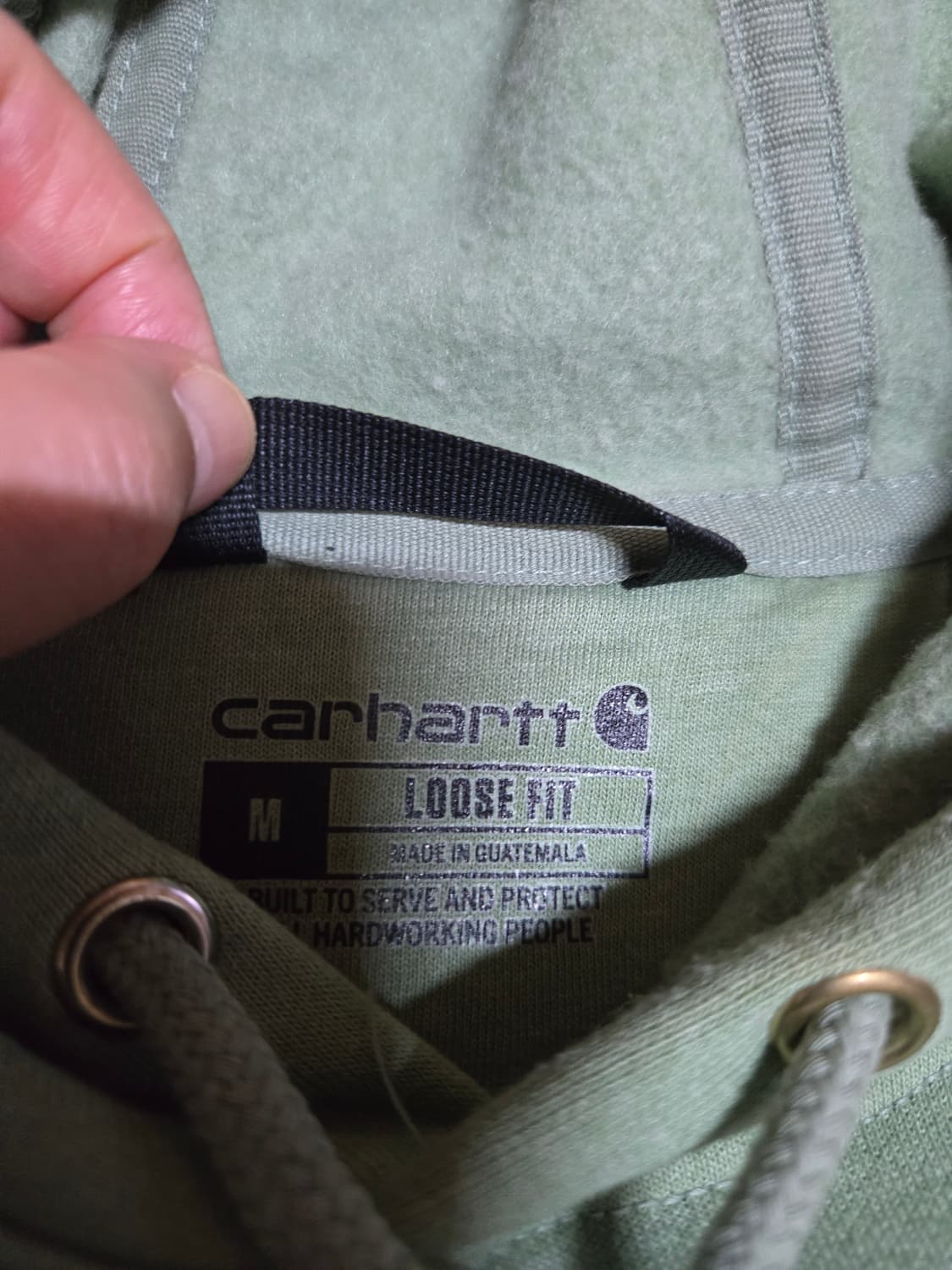 칼하트 뮤트 그린 기모 후드티셔츠(미착용) 상품이미지6