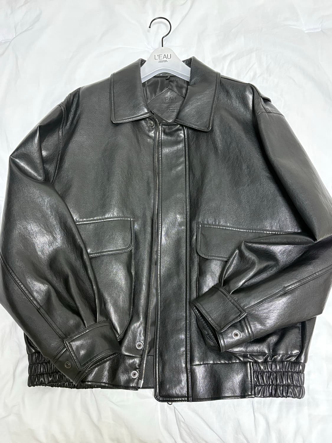 로우(L‘EAU) 오버핏 가죽자켓 상품이미지2