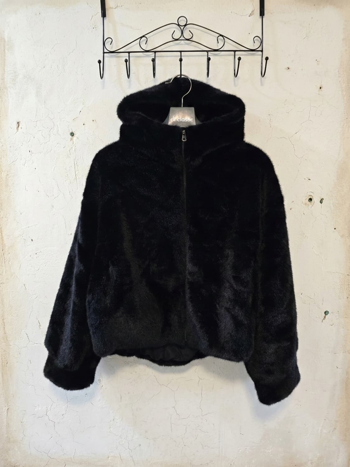 피에라 벨라 블랙 퍼 후드 집업 55 상품이미지1