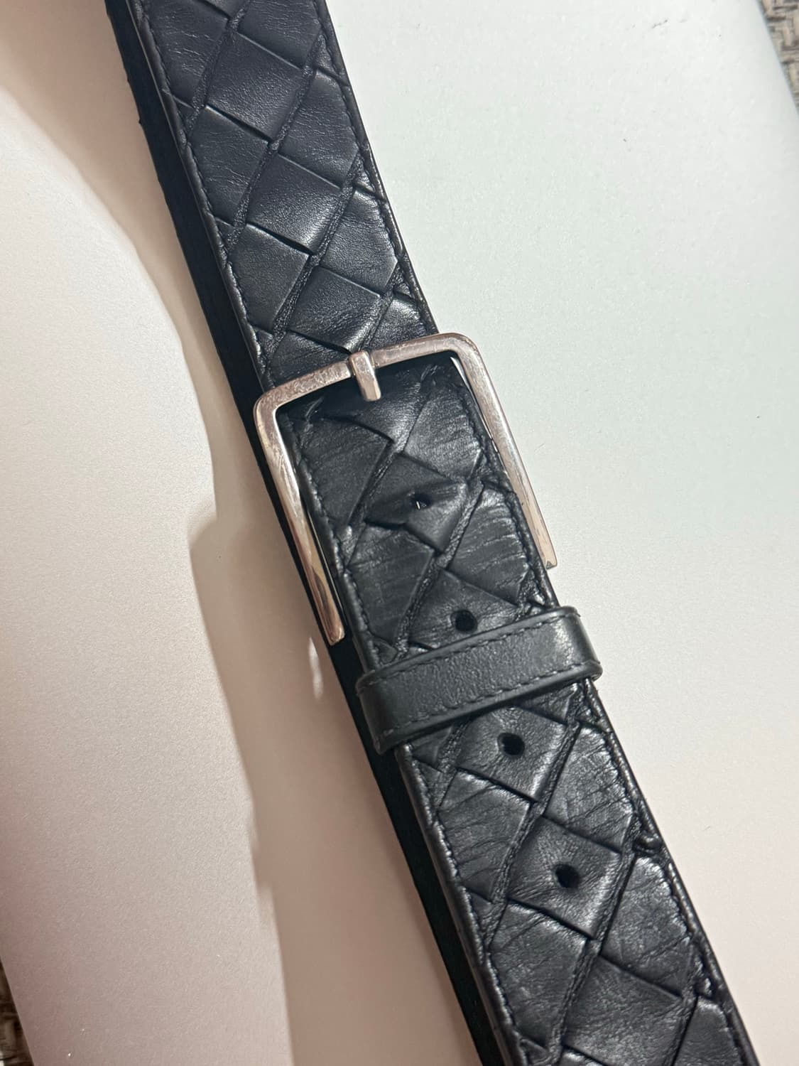 보테가베네타 인트레치아토 은장 블랙 벨트 새상품 상품이미지1