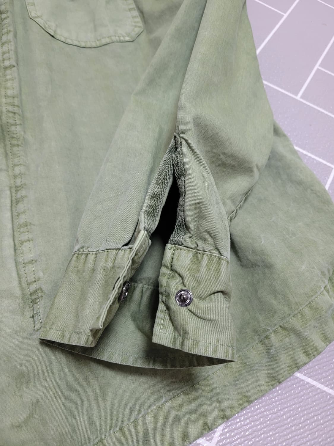 아메카지 빈티지 스톤워싱 카고 가먼트 셔츠 자켓 L 상품이미지5