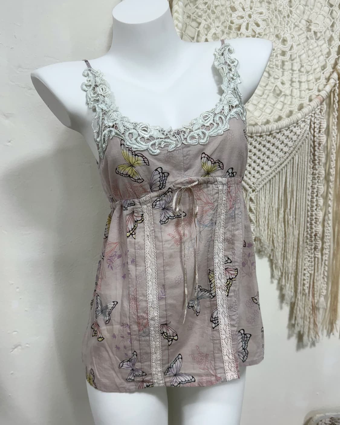 Mute Pink Butterfly Cotton Sleeveless 상품이미지3
