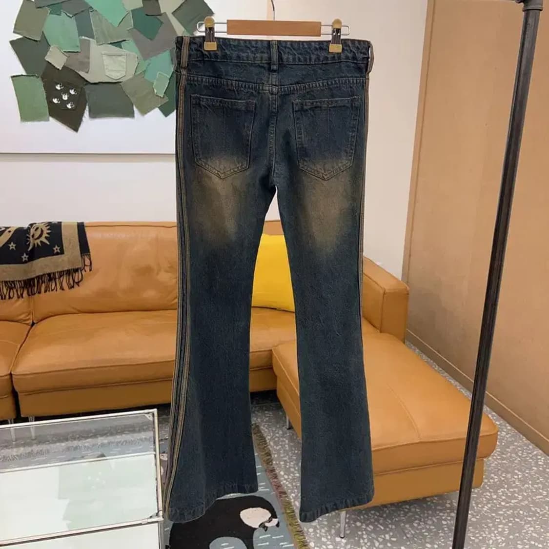 빈티지 Y2K 삼선 부츠컷 데님 청바지 S C03577 상품이미지2