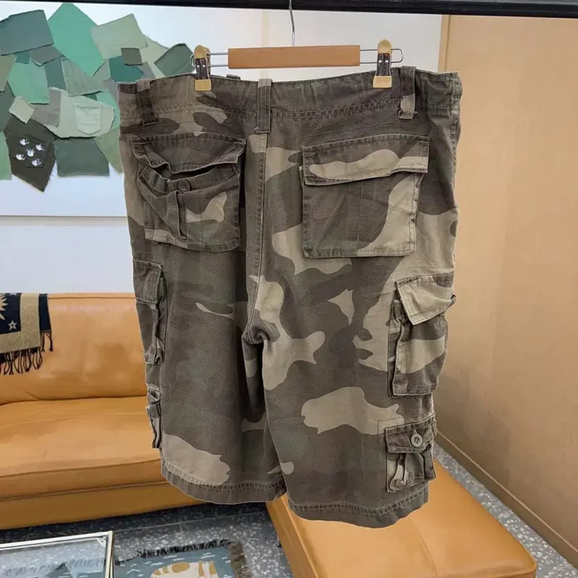 빈티지 밀리터리 카모 카고팬츠 반바지 XL C03606 상품이미지2