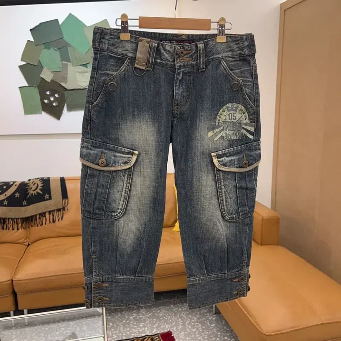 푸부 FUBU Y2K 카고팬츠 데님 반바지 67 C03962 상품이미지1