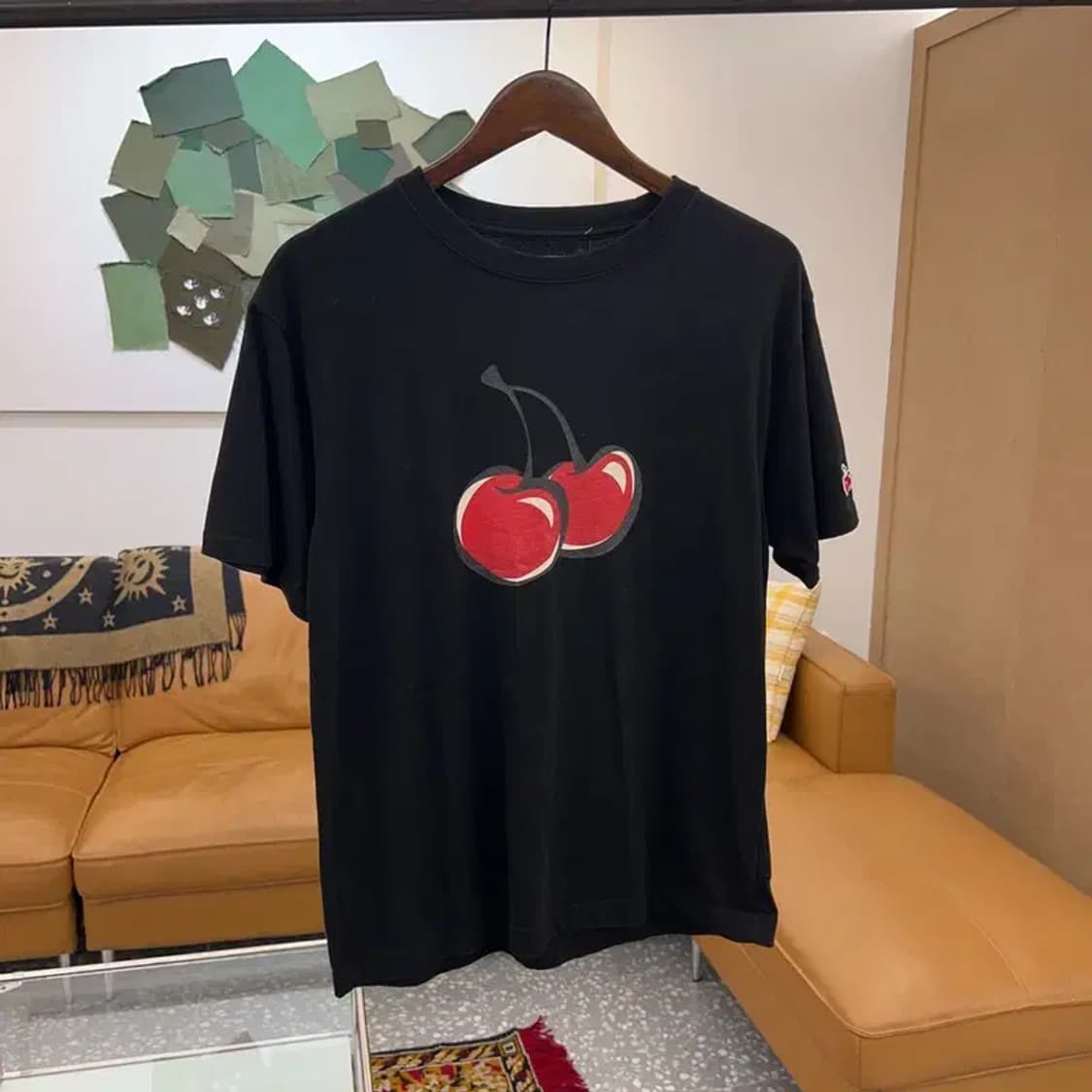 키르시 반짝이 빅체리 프린팅 반팔티 95 C04002 상품이미지1