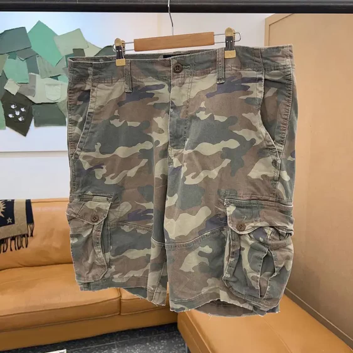 아메리칸 이글 빈티지 카모 카고팬츠 반바지 36인치 C04061 상품이미지1