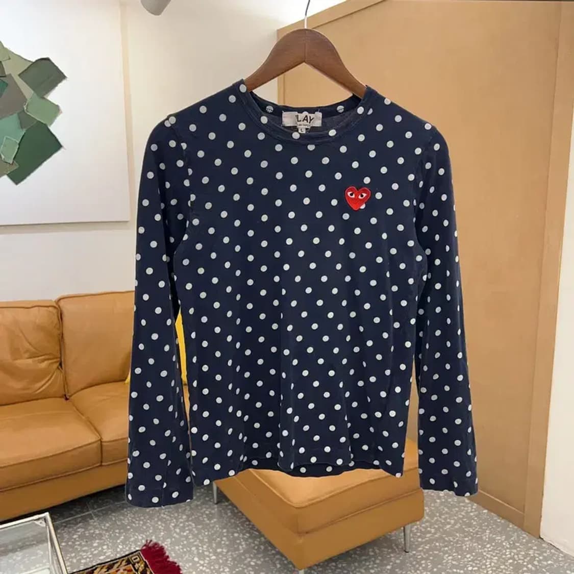 꼼데가르송 플레이 도트 롱슬리브 긴팔티 85 C04137 상품이미지1
