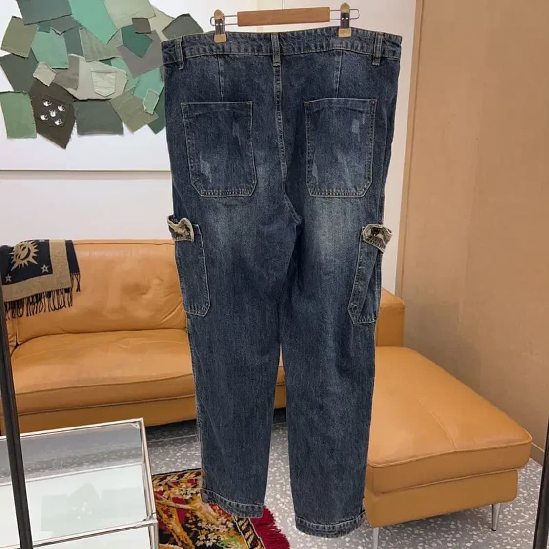 빈티지 카모 포인트 카고팬츠 데님 청바지 36인치 C04218 상품이미지2